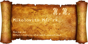 Mikolovits Márk névjegykártya