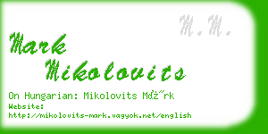 mark mikolovits business card